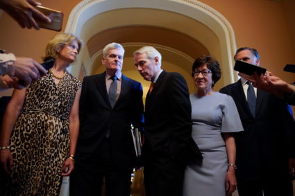 Republican Senators announce agreement on infrastructure at the U.S. Capitol in Washington