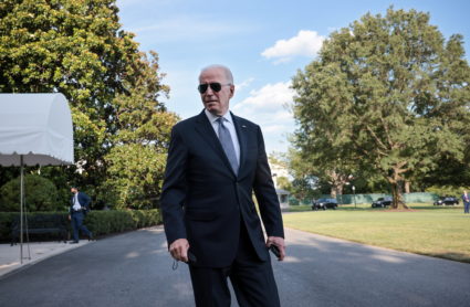 President Joe Biden departs the White House for Camp David