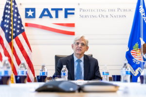U.S. Attorney General Merrick Garland announces the launch of the Justice Department's five cross-jurisdictional gun traff...