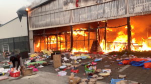 A fire engulfs Campsdrift Park in Pietermaritzburg