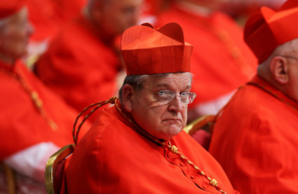 FILE PHOTO: Cardinal Raymond Leo Burke attends a consistory as Pope Francis elevates five Roman Catholic prelates to the r...