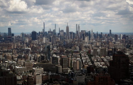 A general view of the skyline of Manhattan as seen from the One World Trade Center Tower in New York
