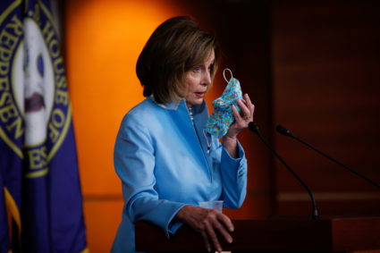 Speaker of the House Nancy Pelosi holds her weekly news conference with Capitol Hill reporters in Washington