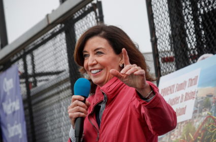 FILE PHOTO: New York State Lieutenant Governor Kathy Hochul speaks during an opening ceremony on the first day of the Cone...