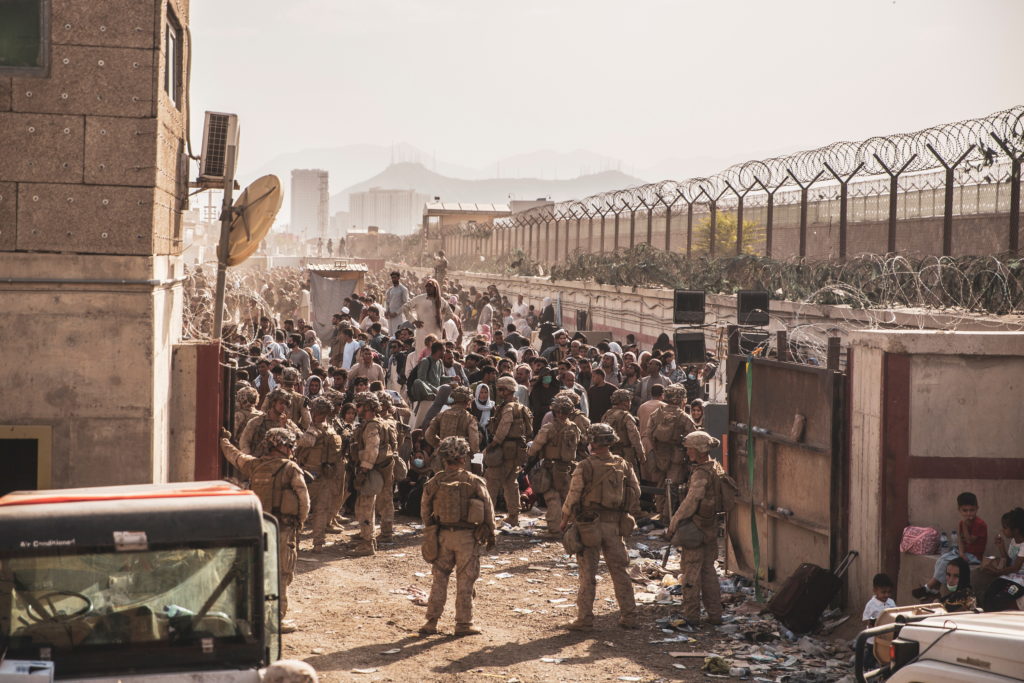 Evacuation at Hamid Karzai International Airport