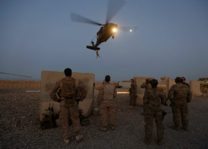 FILE PHOTO: U.S. troops take part in a helicopter Medevac exercise in Helmand province