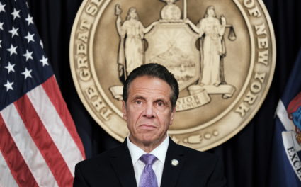 New York Governor Andrew Cuomo holds a news conference in New York City