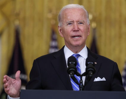U.S. President Joe Biden discusses the economy and jobs at the White House in Washington