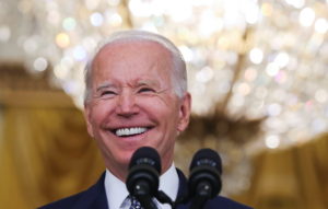 U.S. President Joe Biden answers questions from reporters at the White House in Washington