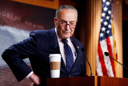 U.S. Senate Majority Leader Chuck Schumer holds news conference at the U.S. Capitol in Washington