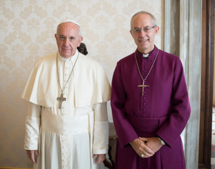 Pope Francis meets Archbishop of Canterbury Justin Welby at the Vatican