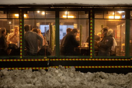 People enjoy outdoor dining as the spread of the coronavirus disease (COVID-19) continues in New York