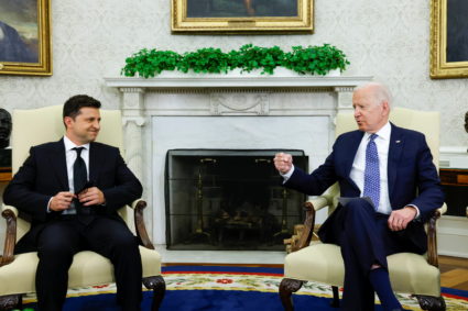 U.S. President Biden welcomes Ukraine's President Zelenskiy at the White House in Washington