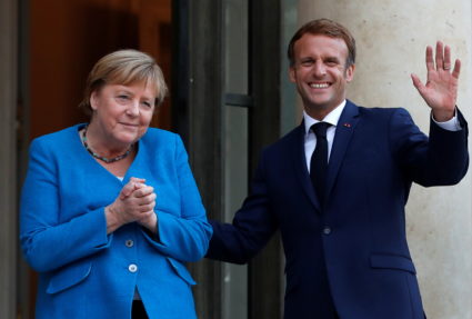French President Macron meets German Chancellor Merkel in Paris