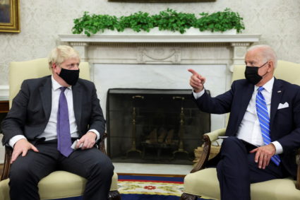 U.S. President Joe Biden meets with British Prime Minister Boris Johnson in Washington