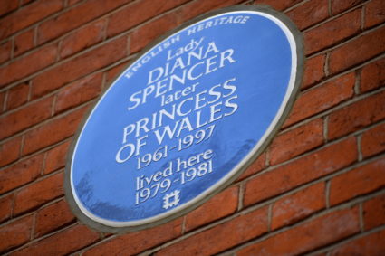 London honors Princess Diana with blue plaque at former home