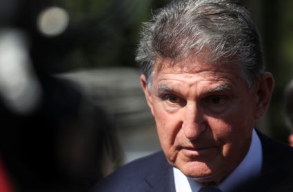 U.S. Senator Joe Manchin faces reporters at the U.S. Capitol in Washington