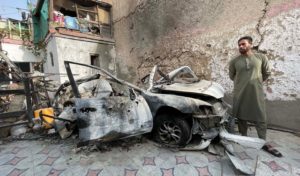 Aftermath of the drone attack in Afghan capital Kabul