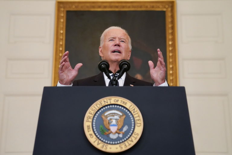 U.S. President Joe Biden delivers remarks on the Delta variant and his administration's efforts to increase vaccinations, ...