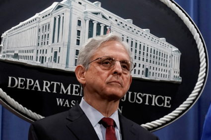 U.S. Attorney General Merrick Garland attends a news conference at the Department of Justice in Washington, D.C., U.S., June 25, 2021. Photo by Ken Cedeno/REUTERS