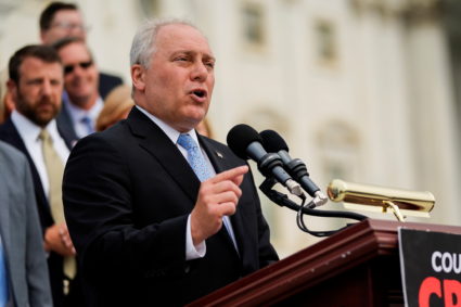 House Minority Whip Steve Scalise (R-LA) speaks during news conference outside the U.S. Capitol in Washington