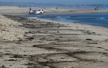 Oil spill off the coast of California has come ashore in Huntington beach