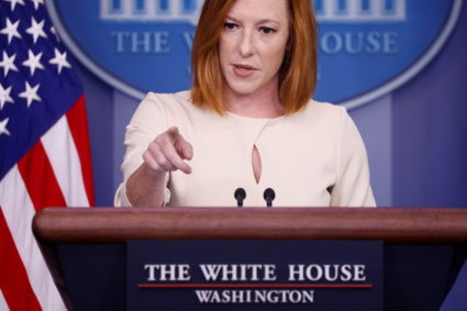 White House Press Secretary Psaki holds the daily press briefing at the White House in Washington