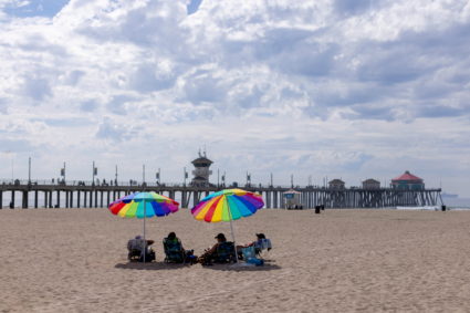 FILE PHOTO: California oil spill comes ashore in Huntington Beach