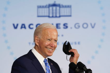 FILE PHOTO: U.S. President Joe Biden visits Clayco construction site, in Elk Grove Village