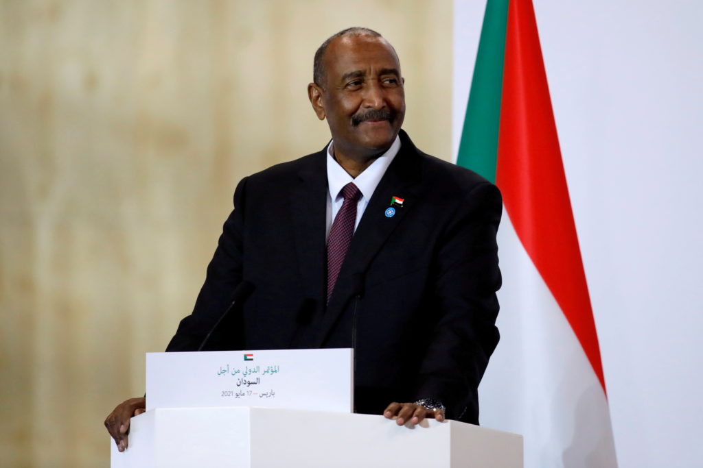 FILE PHOTO: General Abdel Fattah al-Burhan holds news conference in May