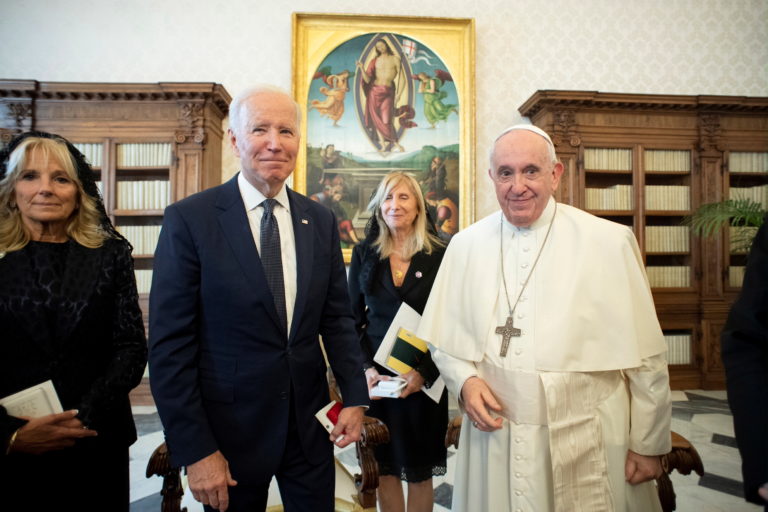 Pope Francis meets U.S. President Joe Biden and first lady Jill Biden at the Vatican