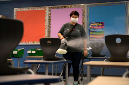 Schools are routinely sanitized as students return to school in Michigan