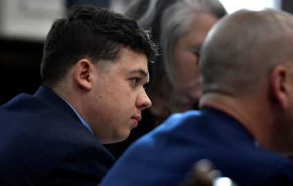 Kyle Rittenhouse's trial at the Kenosha County Courthouse in Kenosha, Wisconsin