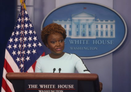 White House Deputy Press Secretary Karine Jean-Pierre holds a press briefing at the White House