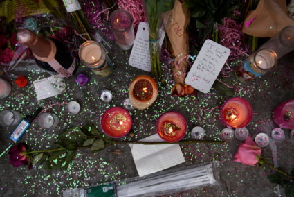 A makeshift memorial for the concertgoers who died in a stampede during a Travis Scott performance at the 2021 Astroworld Festival grows in Houston, Texas, U.S., November 9, 2021. Photo by Callaghan O'Hare/REUTERS