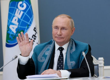 Russian President Putin attends APEC summit via a video link in Moscow