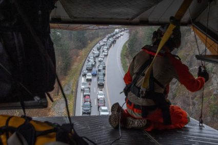 RCAF rescue some of over 300 motorists stranded by mudslides in Agassiz