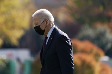 United States President Joe Biden walks on the South Lawn of the White House before boarding Marine One in Washington. Photo by Ting Shen/POOL via CNP/INSTARimages/Cover Images