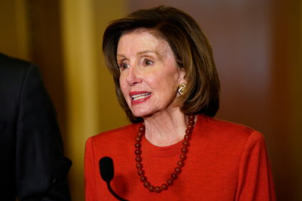 House Speaker Nancy Pelosi (D-CA) welcomes Canadian Prime Minister Justin Trudeau prior to a bipartisan congressional meet...