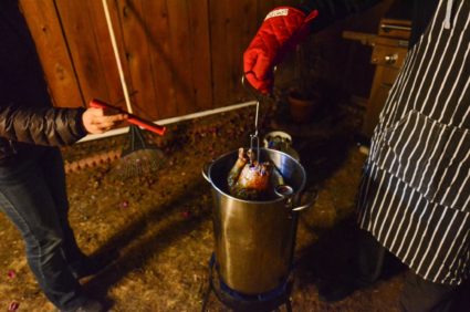 Why do frozen turkeys explode when deep-fried?