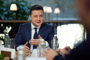 Ukraine's President Volodymyr Zelenskiy holds a press marathon in Kyiv