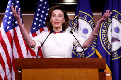 U.S. House Speaker Pelosi holds her weekly news conference at the U.S. Capitol in Washington