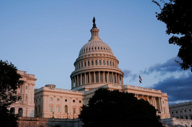 The U.S. Capitol building on Capitol Hill, seen during sunset in Washington
