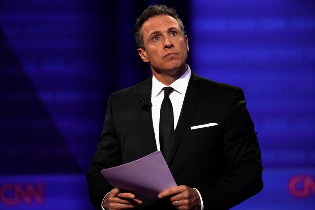 FILE PHOTO: CNN's Chris Cuomo during a televised townhall with Democratic 2020 U.S. presidential candidate Senator Elizabe...