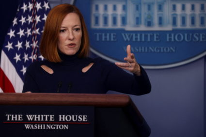 White House Press Secretary Jen Psaki holds a press briefing at the White House
