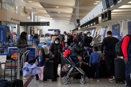Passengers are seen at Hartsfield-Jackson Atlanta International Airport in Atlanta