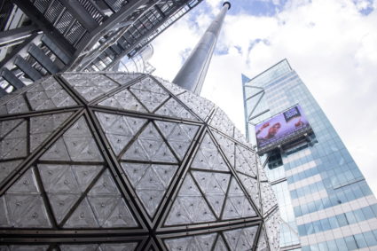 Installing Waterford Crystal triangles on the Times Square New Year's Eve Ball