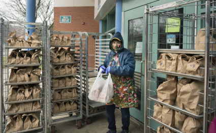 School hands out free meals curbside