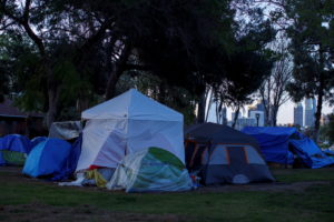 Homeless camp in Echo Lake Park as the city makes plans to evict all the parks encampments in Los Angeles