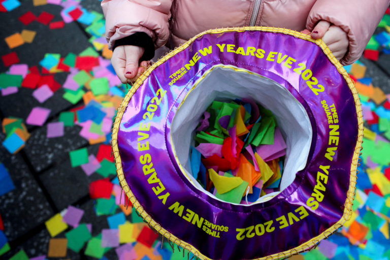 New Year's Eve confetti 'flight-tested' ahead of celebration in the Manhattan borough of New York City